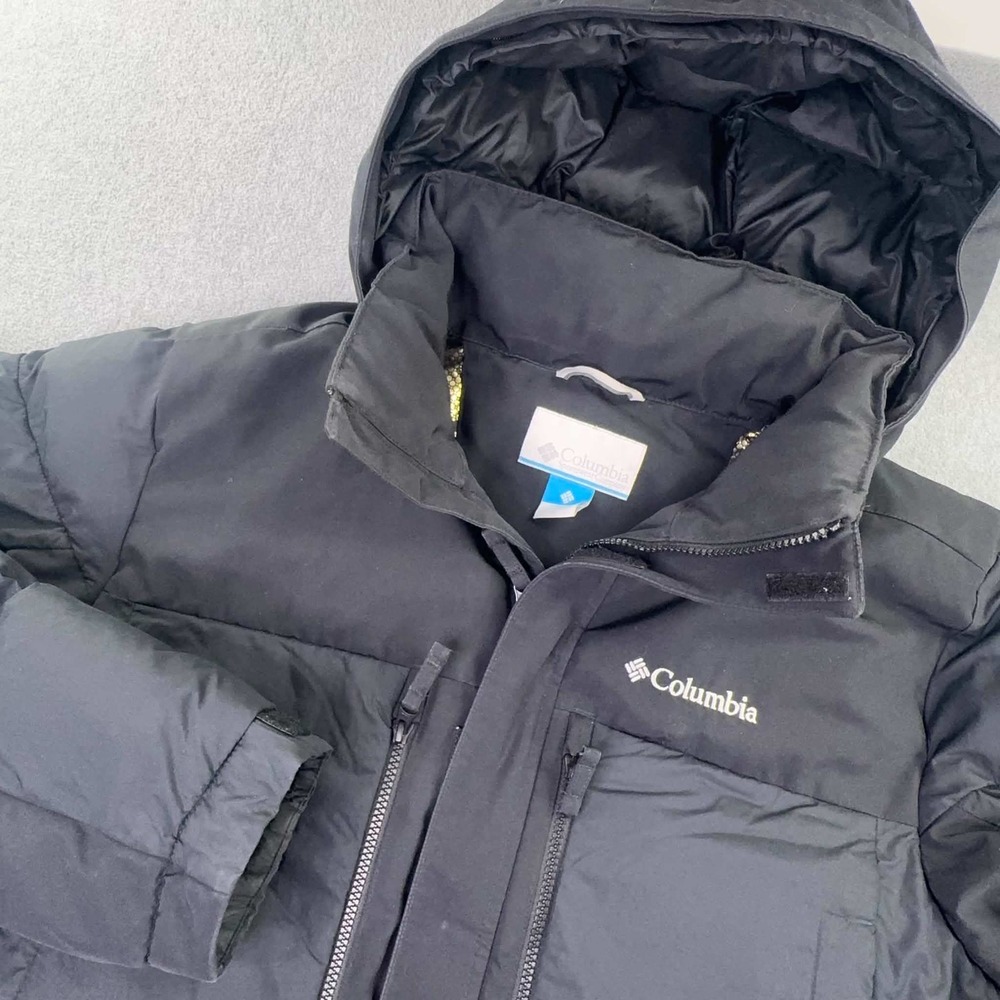 Columbia Marquam Peak Fusion Parka Mens L Black Omni Heat Infinity Insulated